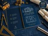 Tiny House Build Budget Tracker | Blueprint Style | Construction Budget Worksheets | Instant Download