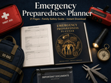 Emergency Preparedness Planner | Printable PDF | 72-Hour Kit, Evacuation Plan, Food & Water Storage, First Aid, Communications | Family Safety Guide | Instant Download