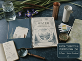 Water Collection & Purification Log | Rainwater Harvesting, Catchment, Atmospheric Water, Fog Nets, AWG, Purification & Testing | Instant Download
