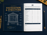 Tiny House Build Budget Tracker | Blueprint Style | Construction Budget Worksheets | Instant Download