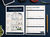 Tiny House Build Budget Tracker | Blueprint Style | Construction Budget Worksheets | Instant Download