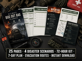 Bug Out Bag & 7-Day Disaster Kit | Printable PDF Planner | Wildfire, Hurricane, Flood, Civil Unrest | 72-Hour Go-Bag Checklist | Evacuation Plan | Family Survival Guide | Instant Download
