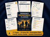 Emergency Preparedness Planner | Printable PDF | 72-Hour Kit, Evacuation Plan, Food & Water Storage, First Aid, Communications | Family Safety Guide | Instant Download