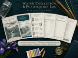 Water Collection & Purification Log | Rainwater Harvesting, Catchment, Atmospheric Water, Fog Nets, AWG, Purification & Testing | Instant Download