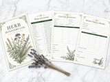 Home Apothecary Inventory Log | Printable Herb & Remedy Tracker | Victorian Botanical