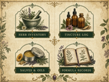 Home Apothecary Inventory Log | Printable Herb & Remedy Tracker | Victorian Botanical